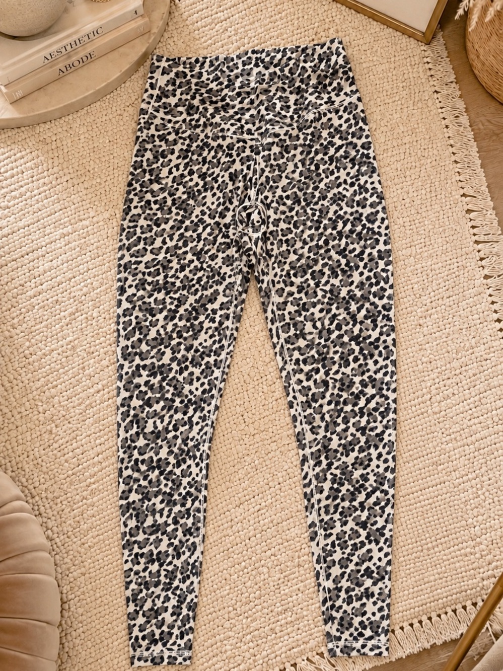 aerie Leopard Print Leggings - White & Black